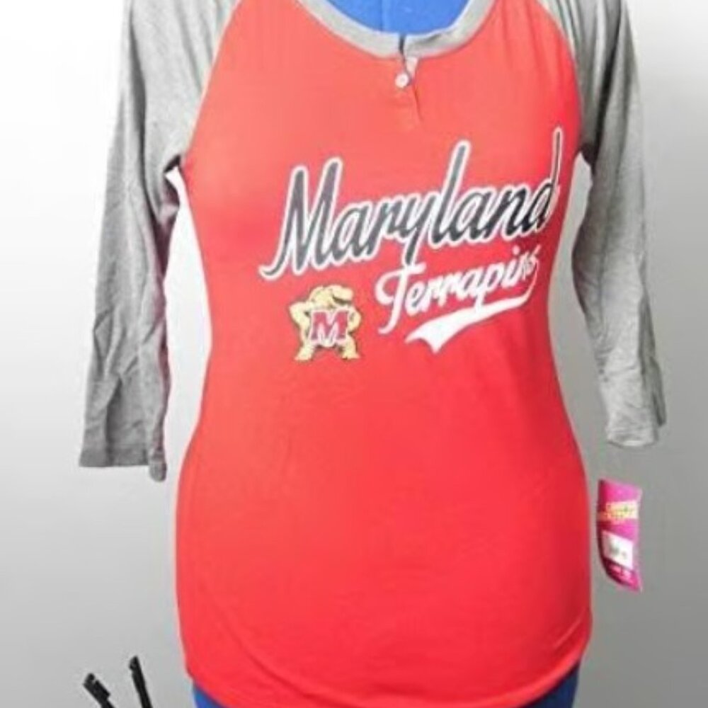 Womens Maryland Terrapins Baseball Tee-Small